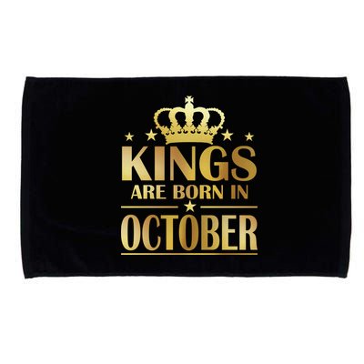 Limited Edition Kings Are Born in October Gold Print Microfiber Hand Towel