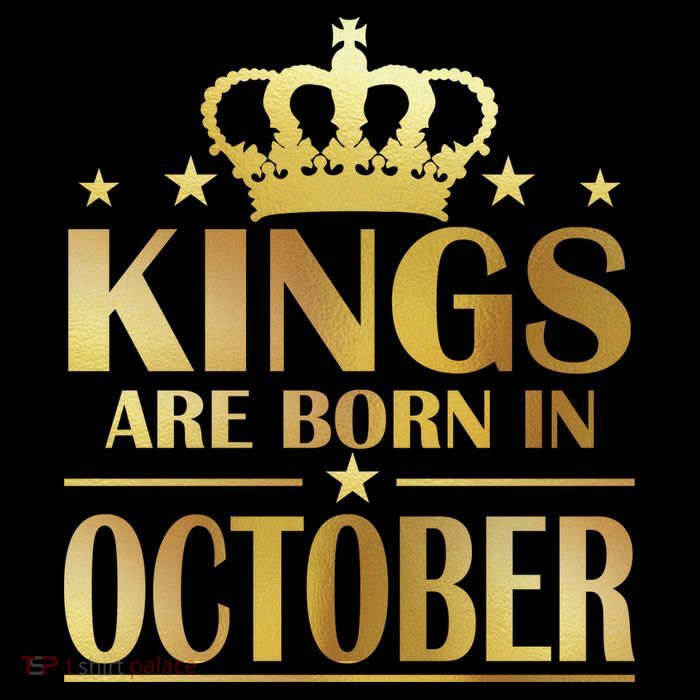 Limited Edition Kings Are Born in October Gold Print Short Acrylic Beanie