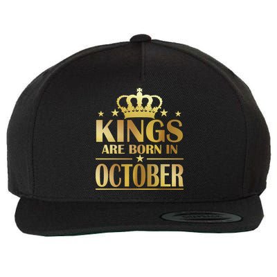 Limited Edition Kings Are Born in October Gold Print Wool Snapback Cap