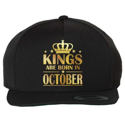 Limited Edition Kings Are Born in October Gold Print Wool Snapback Cap