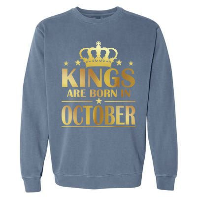 Limited Edition Kings Are Born in October Gold Print Garment-Dyed Sweatshirt