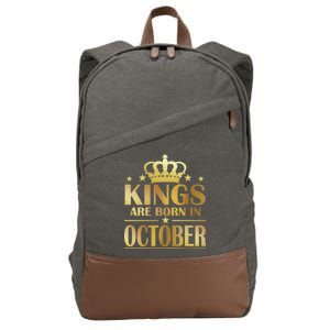 Limited Edition Kings Are Born in October Gold Print Cotton Canvas Backpack