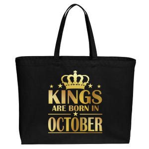 Limited Edition Kings Are Born in October Gold Print Cotton Canvas Jumbo Tote