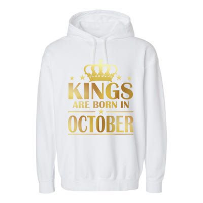 Limited Edition Kings Are Born in October Gold Print Garment-Dyed Fleece Hoodie