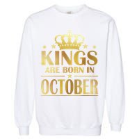 Limited Edition Kings Are Born in October Gold Print Garment-Dyed Sweatshirt