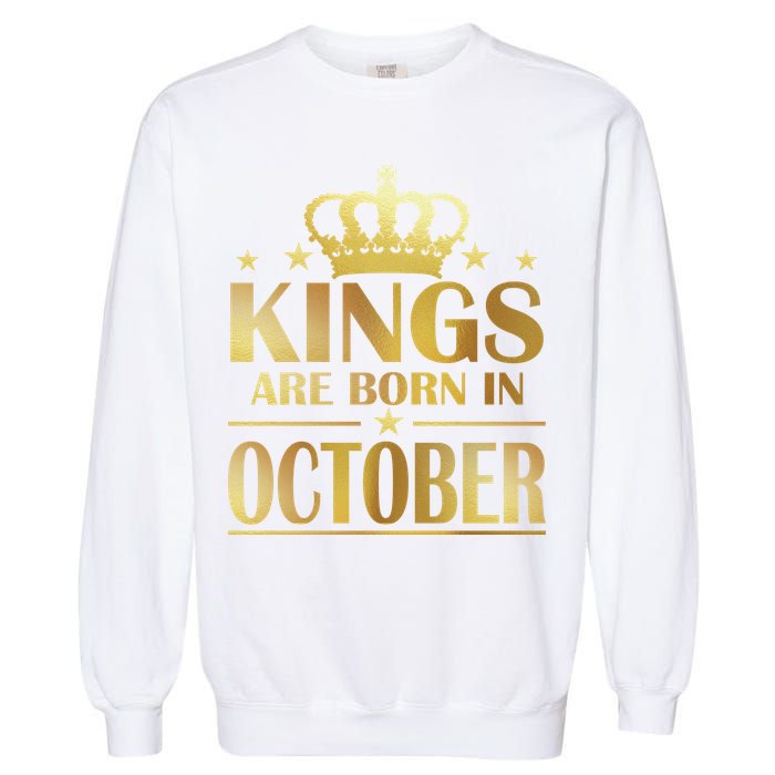Limited Edition Kings Are Born in October Gold Print Garment-Dyed Sweatshirt