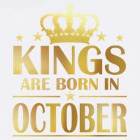 Limited Edition Kings Are Born in October Gold Print Garment-Dyed Sweatshirt