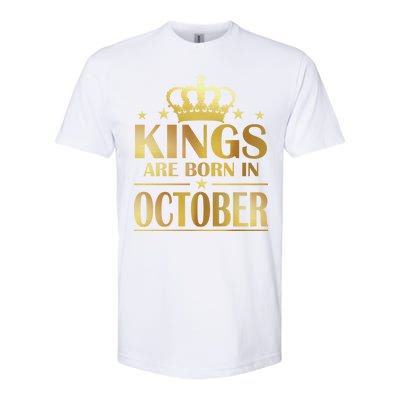 Limited Edition Kings Are Born in October Gold Print Softstyle® CVC T-Shirt