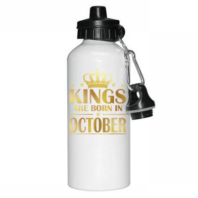 Limited Edition Kings Are Born in October Gold Print Aluminum Water Bottle