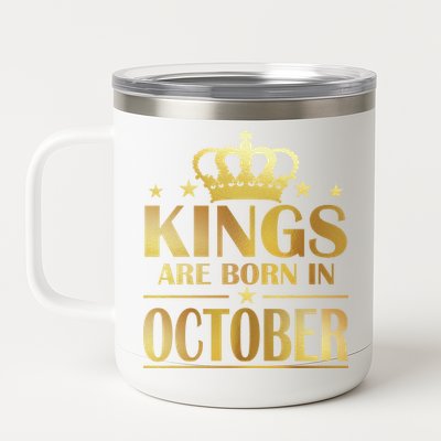 Limited Edition Kings Are Born in October Gold Print 12 oz Stainless Steel Tumbler Cup