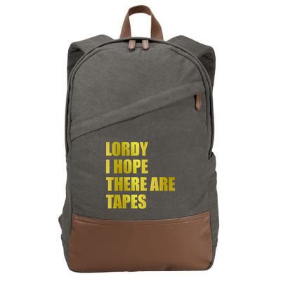 Limited Edition Lordy, I Hope There Are Tapes Cotton Canvas Backpack