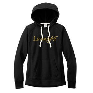 Limited Edition Loving AF Gold Font Women's Fleece Hoodie