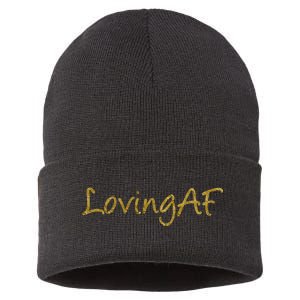 Limited Edition Loving AF Gold Font Sustainable Knit Beanie