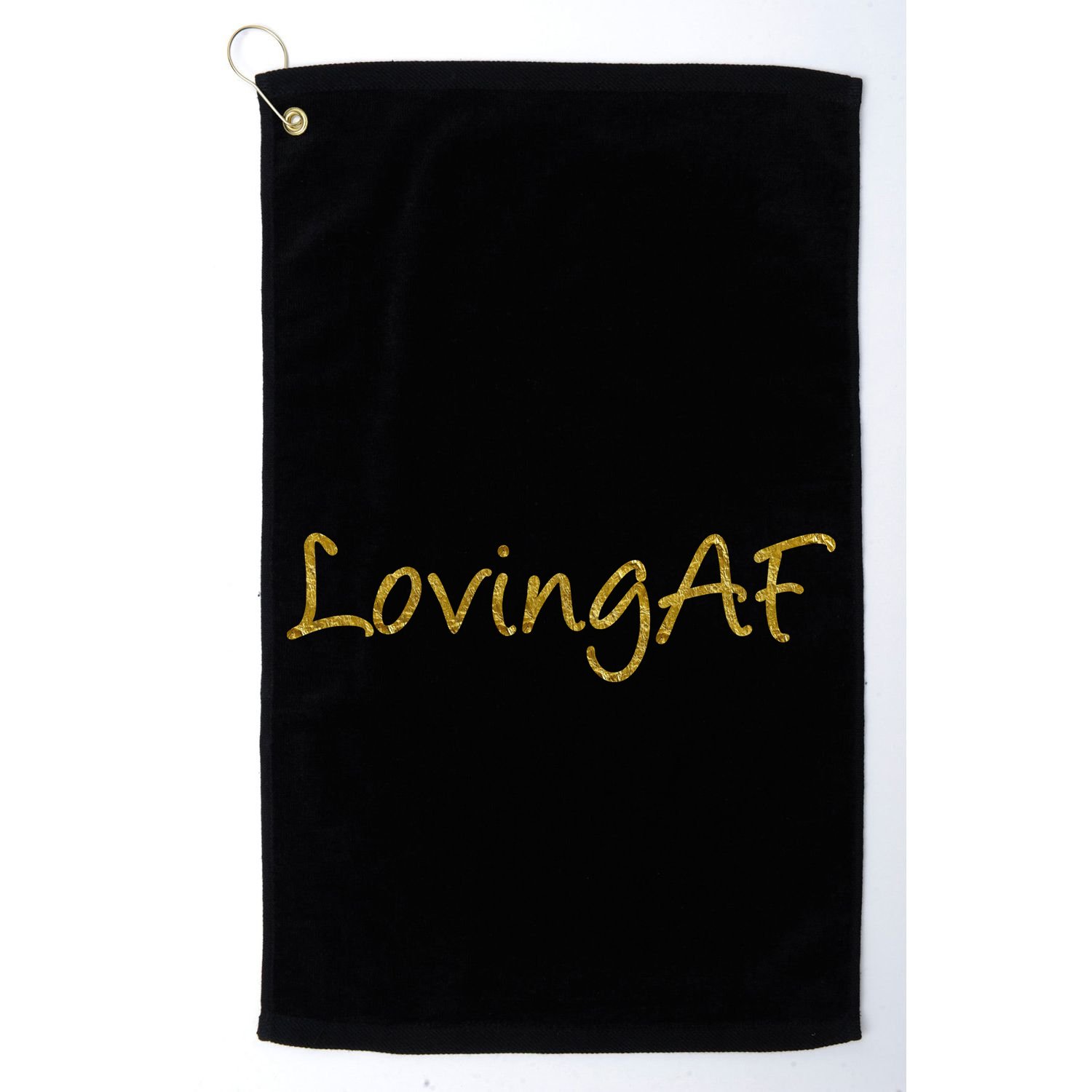 Limited Edition Loving AF Gold Font Golf Towel