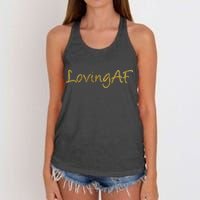 Limited Edition Loving AF Gold Font Women's Knotted Racerback Tank