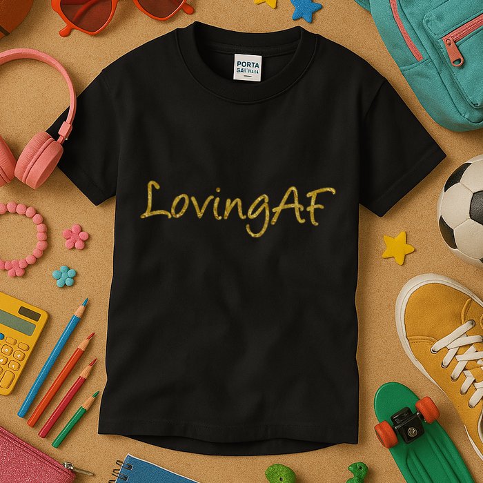 Limited Edition Loving AF Gold Font Kids T-Shirt