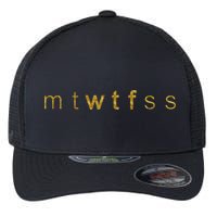 Limited Edition mtWTFss Days of the Week WTF Gold Print Flexfit Unipanel Trucker Cap