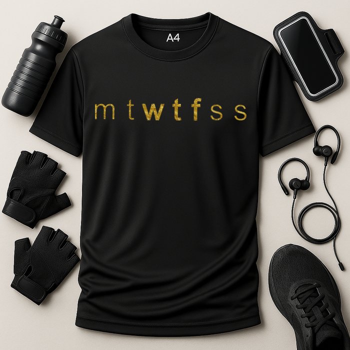 Limited Edition mtWTFss Days of the Week WTF Gold Print Performance Shirt