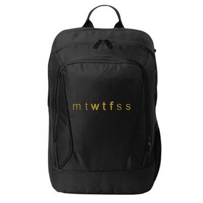 Limited Edition mtWTFss Days of the Week WTF Gold Print City Backpack