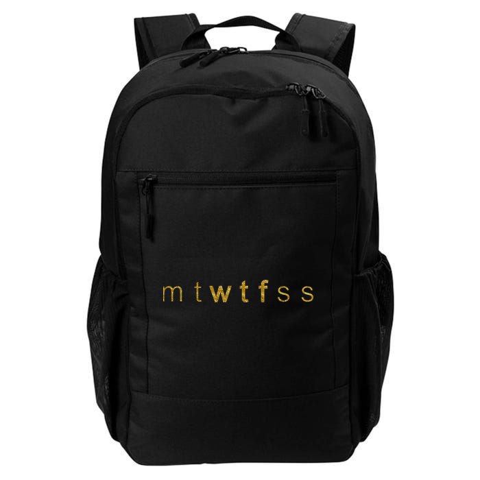 Limited Edition mtWTFss Days of the Week WTF Gold Print Daily Commute Backpack