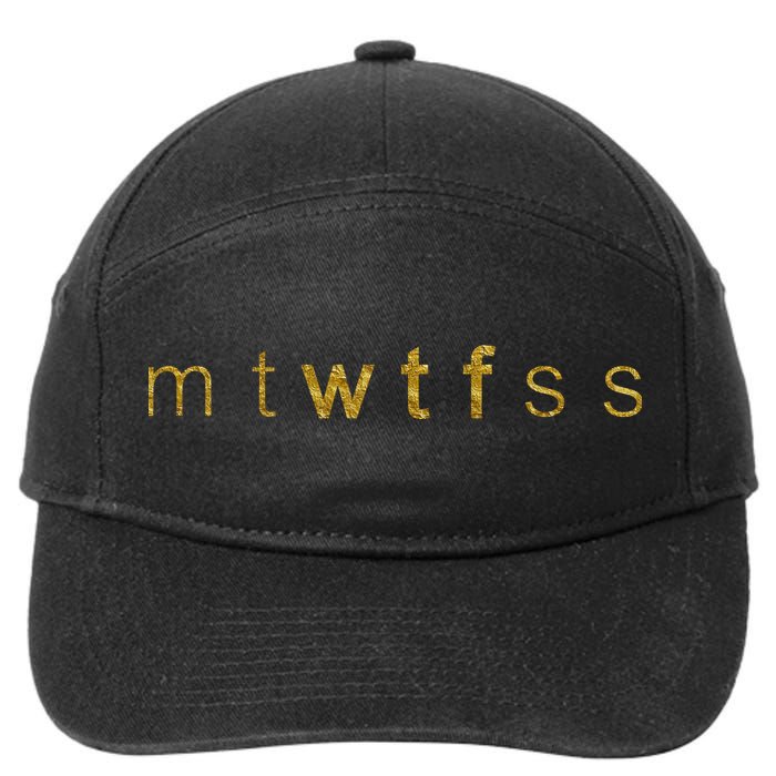 Limited Edition mtWTFss Days of the Week WTF Gold Print 7-Panel Snapback Hat