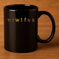 Limited Edition mtWTFss Days of the Week WTF Gold Print 11oz C Handle Ceramic Mug