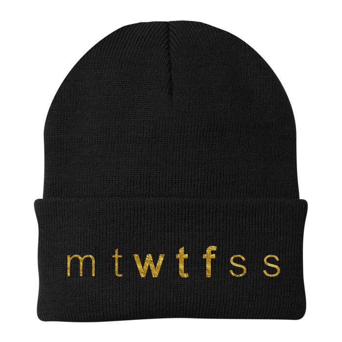 Limited Edition mtWTFss Days of the Week WTF Gold Print Beanie
