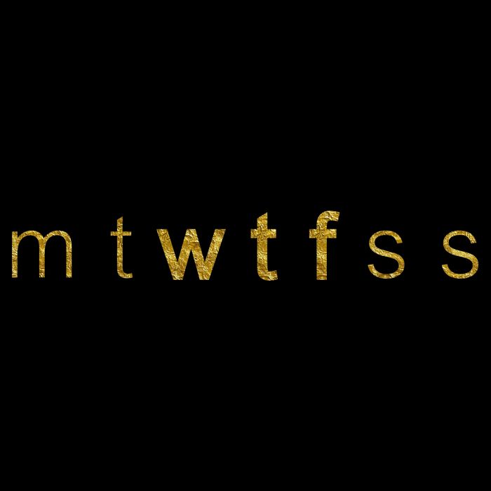 Limited Edition mtWTFss Days of the Week WTF Gold Print Coaster