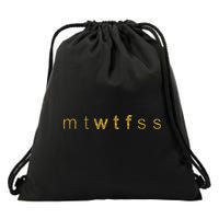 Limited Edition mtWTFss Days of the Week WTF Gold Print Drawstring Bag