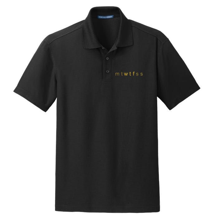 Limited Edition mtWTFss Days of the Week WTF Gold Print Dry Zone Grid Polo