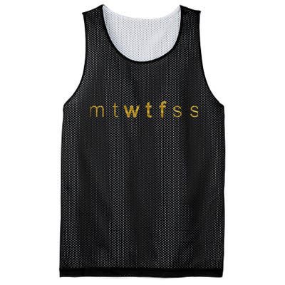 Limited Edition mtWTFss Days of the Week WTF Gold Print Mesh Reversible Basketball Jersey Tank