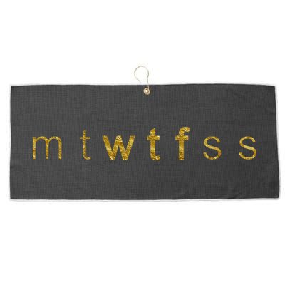 Limited Edition mtWTFss Days of the Week WTF Gold Print Large Microfiber Waffle Golf Towel