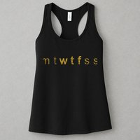 Limited Edition mtWTFss Days of the Week WTF Gold Print Womens Tank Top