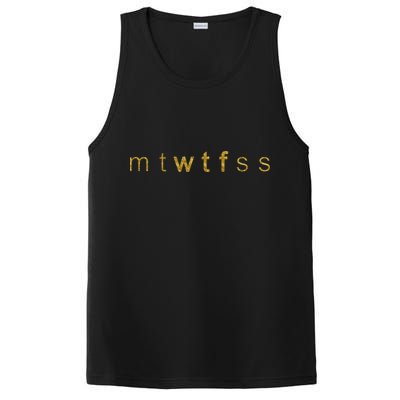 Limited Edition mtWTFss Days of the Week WTF Gold Print PosiCharge Competitor Tank