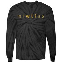 Limited Edition mtWTFss Days of the Week WTF Gold Print Tie-Dye Long Sleeve Shirt