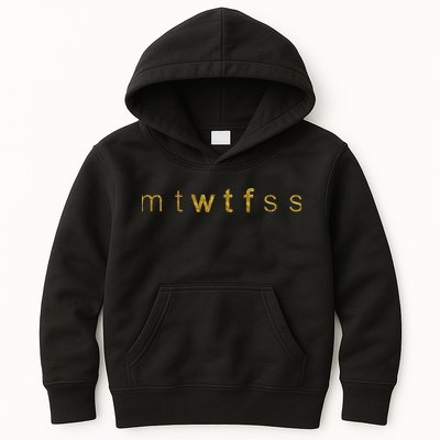 Limited Edition mtWTFss Days of the Week WTF Gold Print Kids Hoodie