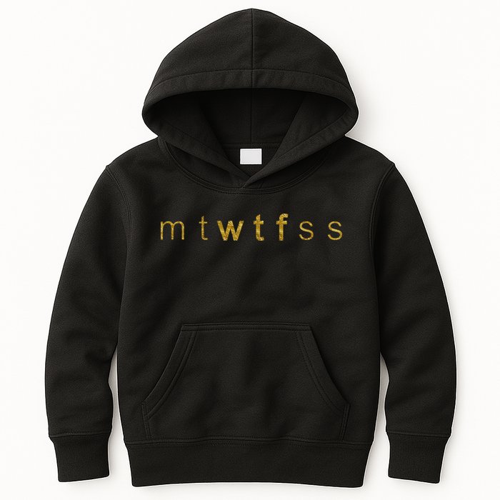 Limited Edition mtWTFss Days of the Week WTF Gold Print Kids Hoodie