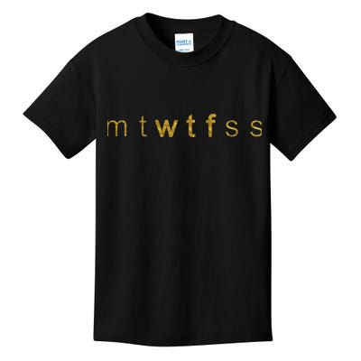 Limited Edition mtWTFss Days of the Week WTF Gold Print Kids T-Shirt