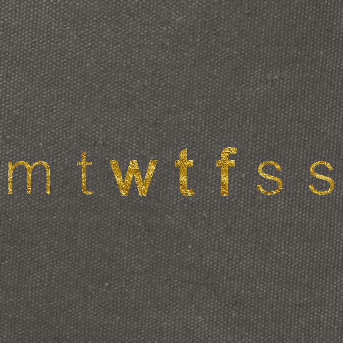 Limited Edition mtWTFss Days of the Week WTF Gold Print Cotton Canvas Backpack