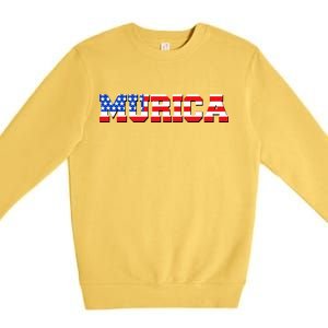 Limited Edition Murica Fourth of July USA Flag Premium Crewneck Sweatshirt