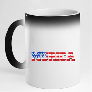 Limited Edition Murica Fourth of July USA Flag 11oz Black Color Changing Mug