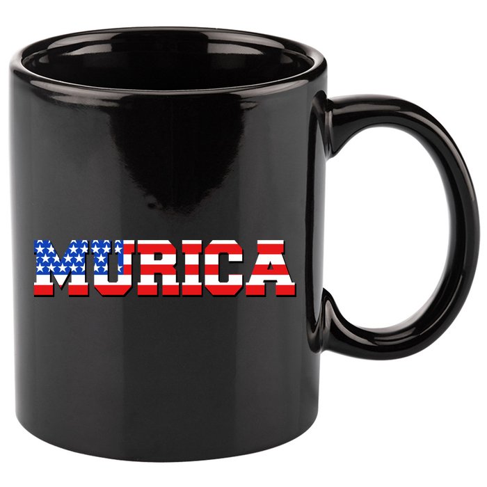 Limited Edition Murica Fourth of July USA Flag 11oz C Handle Ceramic Mug