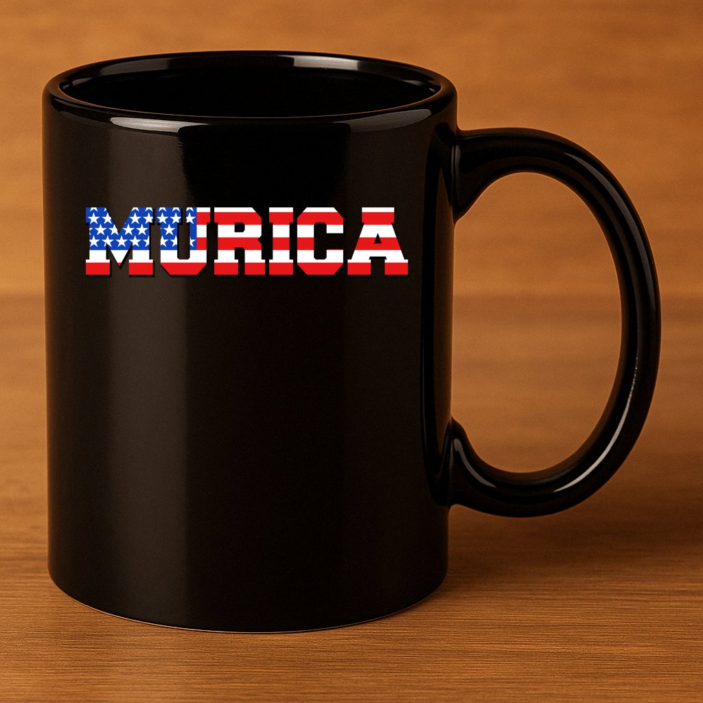 Limited Edition Murica Fourth of July USA Flag 11oz C Handle Ceramic Mug