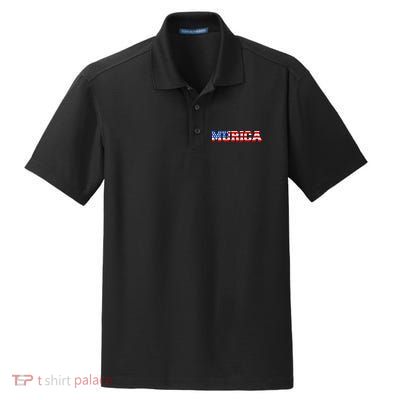 Limited Edition Murica Fourth of July USA Flag Dry Zone Grid Polo