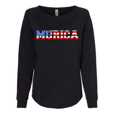 Limited Edition Murica Fourth of July USA Flag Womens California Wash Sweatshirt