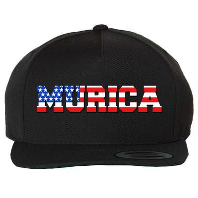Limited Edition Murica Fourth of July USA Flag Wool Snapback Cap