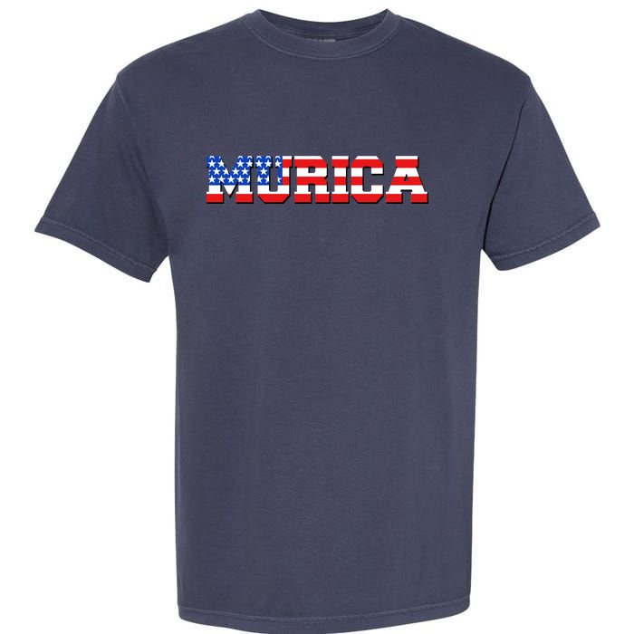 Limited Edition Murica Fourth of July USA Flag Garment-Dyed Heavyweight T-Shirt