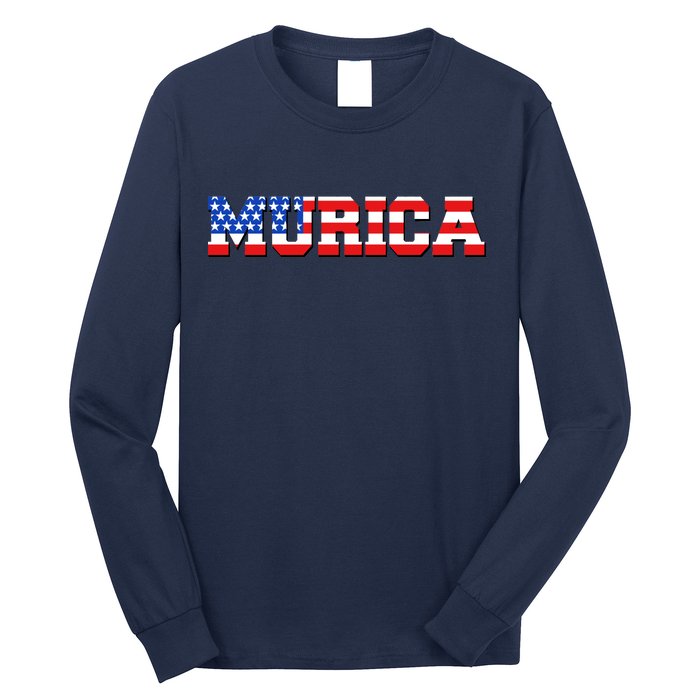 Limited Edition Murica Fourth of July USA Flag Long Sleeve Shirt