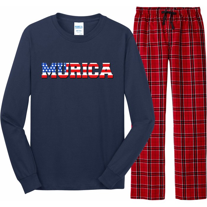 Limited Edition Murica Fourth of July USA Flag Long Sleeve Pajama Set