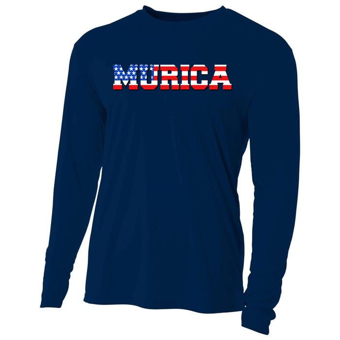 Limited Edition Murica Fourth of July USA Flag Cooling Performance Long Sleeve Crew